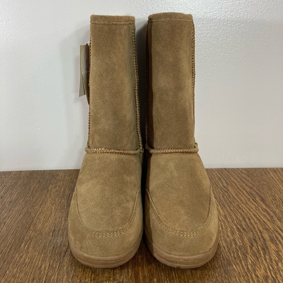 NWT BearPaw Meadow Mid-Calf Slip On Winter Boot Women’s Size 6 Brown Suede - Picture 3 of 12
